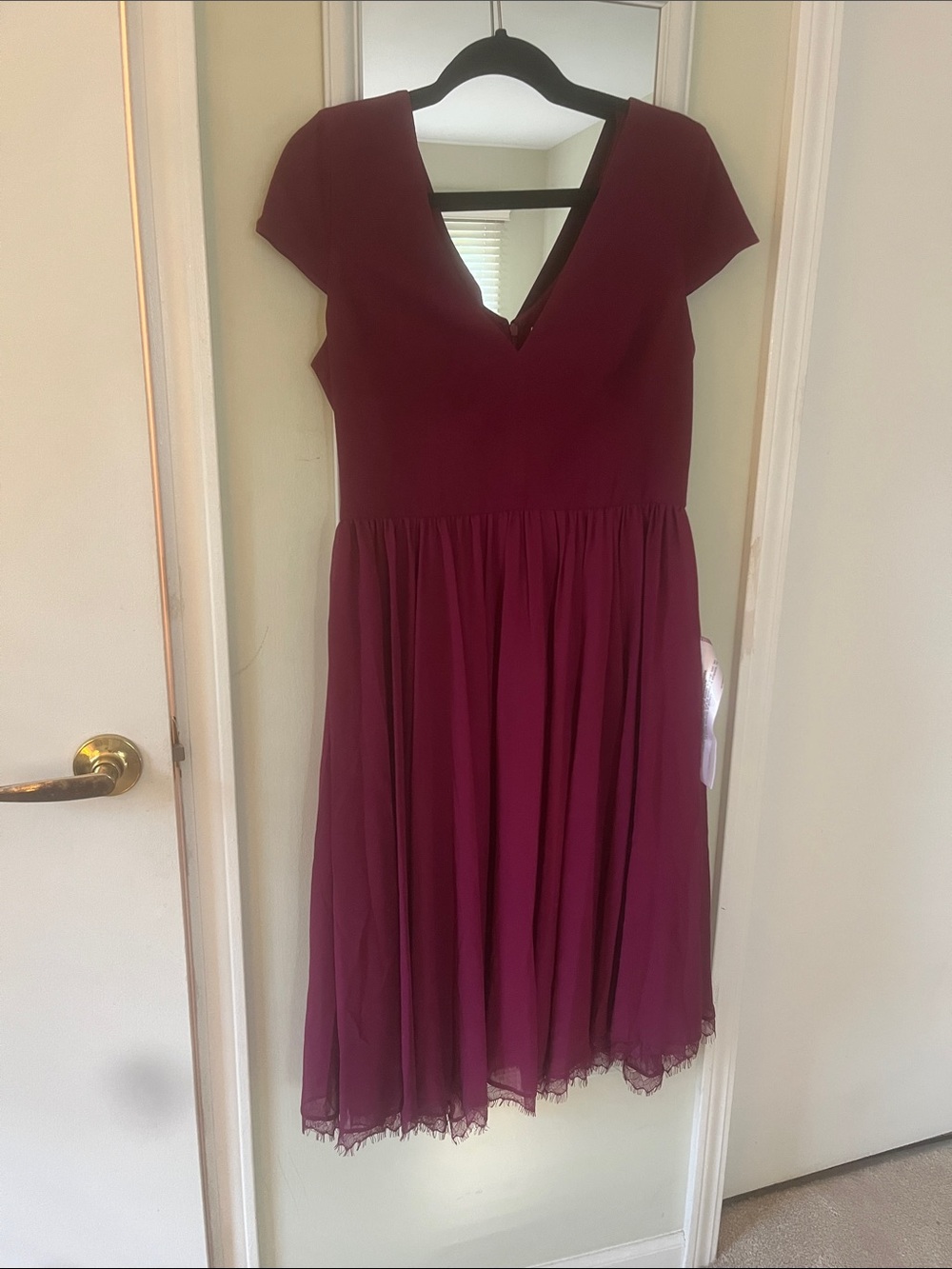 Dress the Population Wine Midi V-Neck Dress